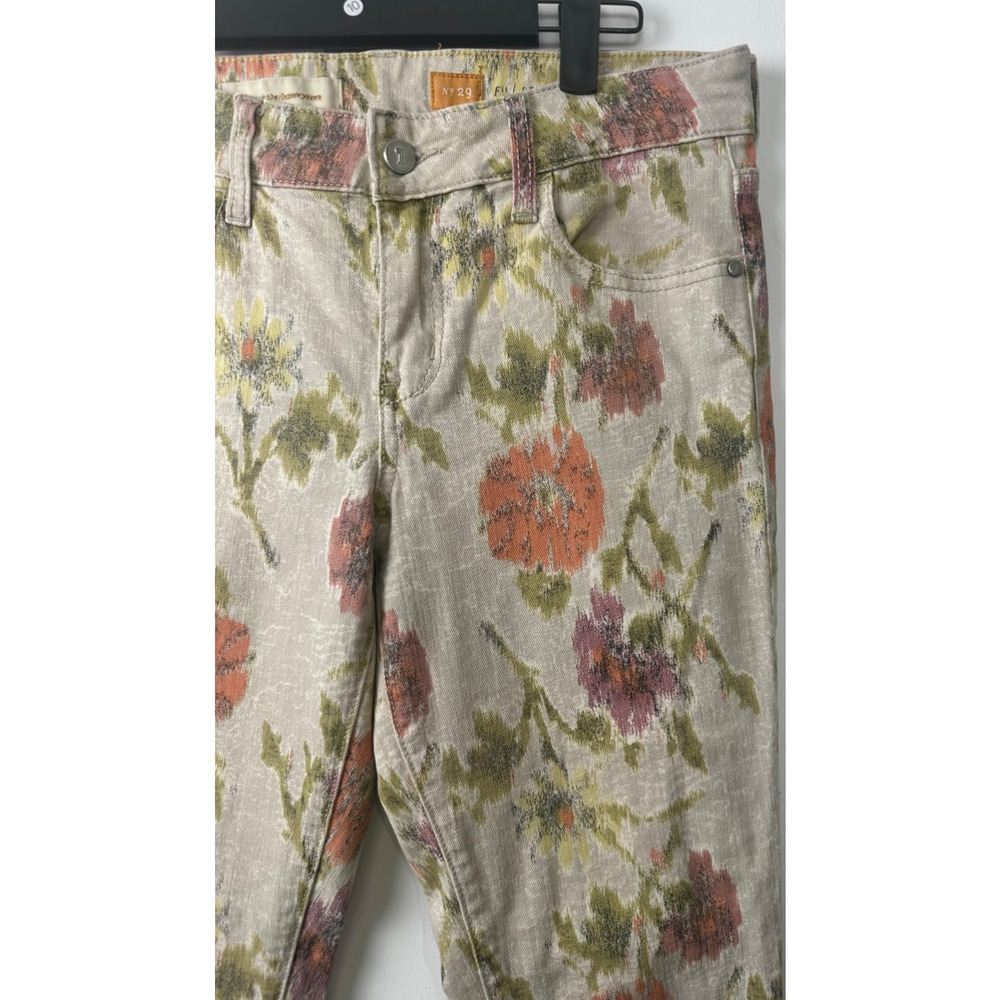 Anthropologie PILCRO Stet Fit Floral Stretch Denim Ankle Jeans Sz. 29 Boho D29 - Picture 2 of 7